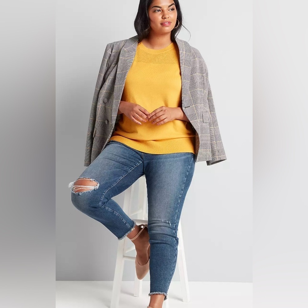 NWT Lane Bryant Double Breasted Plaid Blazer in Bastille Plaid Sz 18 - Picture 3 of 13